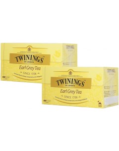 Чай черный Earl Grey ароматизированный 2 г 2 упаковки по 25 пакетиков Twinings