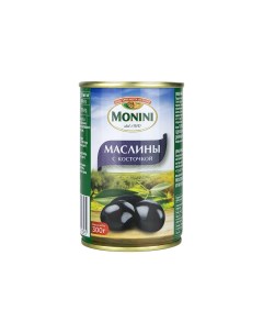Маслины черные с косточкой 300 г Monini