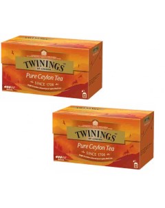 Чай черный Pure Ceylon 2 г 2 упаковки по 25 шт Twinings