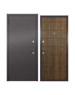 Дверь входная для квартиры металлическая Apartment 960х2050 левая коричневый Proline