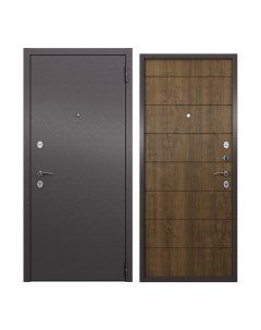 Дверь входная для квартиры металлическая Apartment 960х2050 правая коричневый Proline