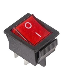 Выключатель клавишный 250V 16А 4с ON OFF красный с подсветкой RWB 502 SC 767 IRS 201 Rexant