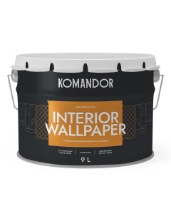 Краска для обоев Komandor Interior Wallpaper матовая база А белая 9 л Командор