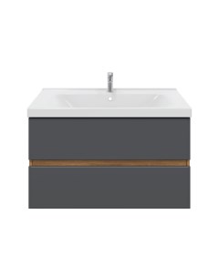 Тумба подвесная Graffa 100 Без раковины для ванной комнаты Дуб вотан графит софт Sanstar