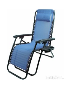 Кресло шезлонг складное CHO 137 14 Люкс цв голубой с подставкой 993162 Ecos
