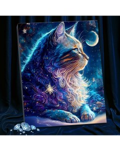 Картина по номерам Космический кот 40х50 см Molly