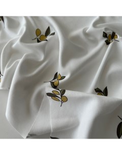 Ткань Интерлок 07981 с принтом оливки на молочном отрез 100х173 см Mamima fabric
