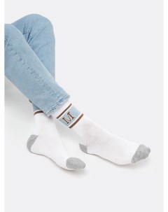 Мужские высокие носки белого цвета в серыми вставками Mark formelle