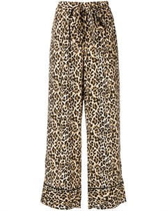 Gold hawk широкие брюки с леопардовым принтом m коричневый Gold hawk