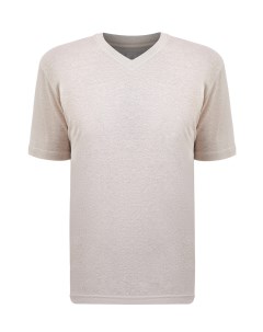 Легкая футболка с V образным вырезом из меланжевого льна и хлопка Eleventy