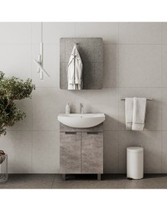 Мебель для ванной Vario Z 60 2D напольная цемент белый Волна