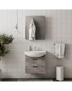 Мебель для ванной Vario Z 60 2Y подвесная цемент белый Волна