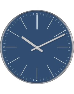 Часы настенные круглые пластик цвет синий бесшумные o30 см Troykatime