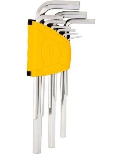 Набор шестигранных ключей DL3590 9 шт Размер 1 5 10 мм Материал Cr V Хромированный Deli