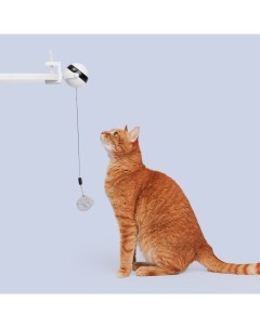 Игрушка дразнилка для кошек Интерактивный мячик 12х8 5х7 5 см длина веревки с мячиком 57 см Hipet