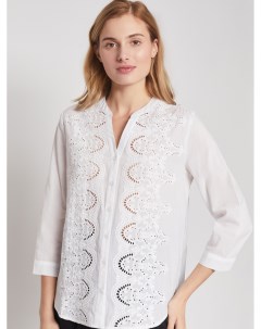 Блузка рубашка с ажурной вышивкой Zolla