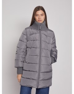 Тёплое стёганное пальто с удлинёнными манжетами Zolla