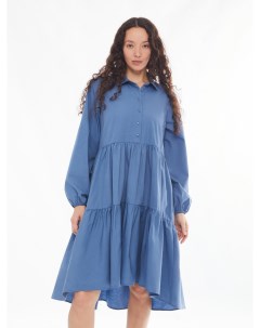 Ярусное платье рубашка с длинным рукавом Zolla