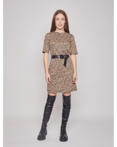 Леопардовое платье с ремнём Zolla