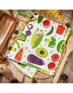 Полотенце кухонное 45х60 см 170 г м2 100 хлопок Овощи Россия Самойловский текстиль