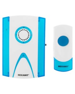 Звонок дверной беспроводной на батарейках 32 мелодии кнопка IP 44 100 м кнопка белый синий RX 3 73 0 Rexant