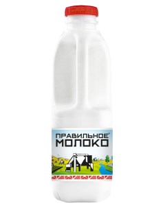 Молоко питьевое пастеризованное 3 2 4 БЗМЖ 900 мл Правильное молоко