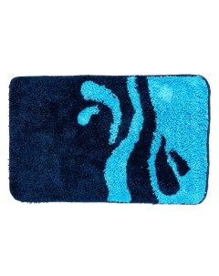 Набор ковриков Симона для ванной 50х80 см и для туалета 55х55 см микрофибра голубой Dasch