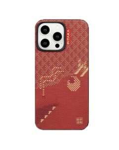 Чехол MagEZ Case 4 Fusion Weaving для iPhone 15 Pro Max Chinese Dragon красный Pitaka