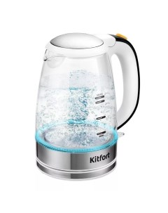 Чайник электрический КТ 6627 1 7 л белый серый прозрачный Kitfort