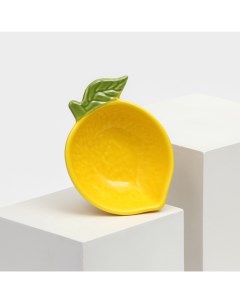 Тарелка керамическая Лимон глубокая желтая 14 5 см 1 сорт Ир Керамика ручной работы