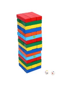 Настольная игра пирамидка деревянная башня Три Кота Играем вместе