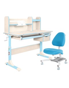 Комплект парта Genius клен голубой с голубым креслом Figra Anatomica