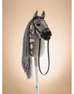 Мягкая игрушка H0001 Лошадка на палке серый графит 62 70 см Hobbyhorse newstars