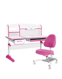 Комплект Smart 50 парта кресло надстройка подставка белый розовый Figra Anatomica
