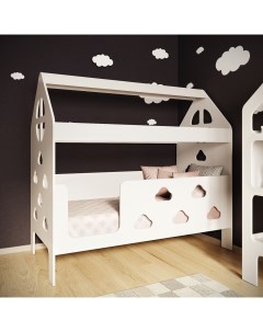 Детская кровать домик Облачка вход слева Базисвуд