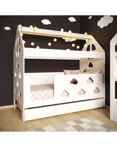 Кровать домик Детская кровать Облачка с ящиком вход слева Базисвуд