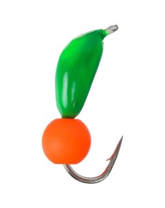 Мормышка безнасадочная Банан цвет зеленый d 3 мм вес 0 5 г шарик оранжевый неон 5 ш Yaman
