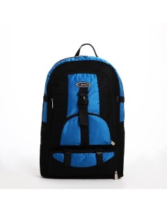 Рюкзак туристический на молнии 5 наружных карманов цвет черный синий Nobrand