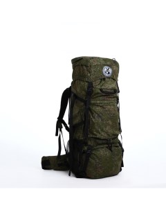 Рюкзак туристический 100 л отдел на шнурке 2 наружных кармана цвет зеленый Taif