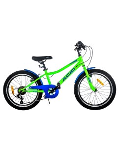 Велосипед подростковый G 220 20 рама 11 2024 года неоново зеленый синий Acid