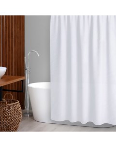 Штора для ванной комнаты 180x180 см 12 колец PEVA цвет белый Nobrand