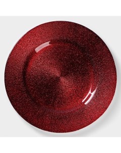 Тарелка стеклянная обеденная Карамель Красный d 27 см цвет красный Magistro