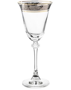 Набор из 6 ти бокалов для белого вина Asio декор Отводка золото Объем 185 мл Crystalite bohemia