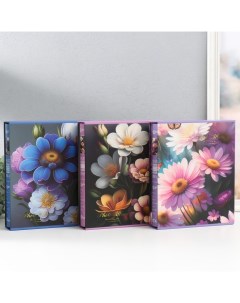 Фотоальбом на 200 фото 10х15 см Крупные цветы в коробке МИКС 25 8х21х5 см Nobrand