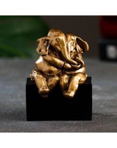 Фигура Пара слоников золото 7 5х6х10см Хорошие сувениры