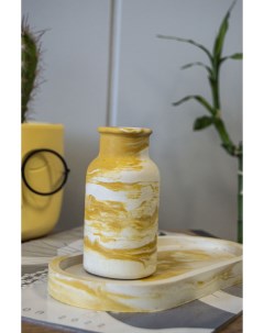 Декоративная ваза 2 артикула желтый белый длина 18см Тм-дома