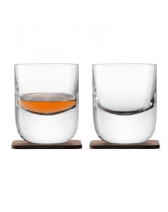 Набор стаканов с деревянными подставками Renfrew Whisky 270 мл 2 шт Lsa international