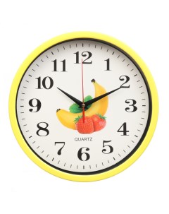 Часы настенные серия Кухня Банан и клубника плавный ход d 28 см Nobrand