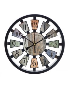 Часы настенные серия Интерьер дискретный ход d 25 см АА черные Nobrand
