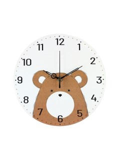 Часы настенные серия Интерьер Медведь дискретный ход d 23 см Соломон